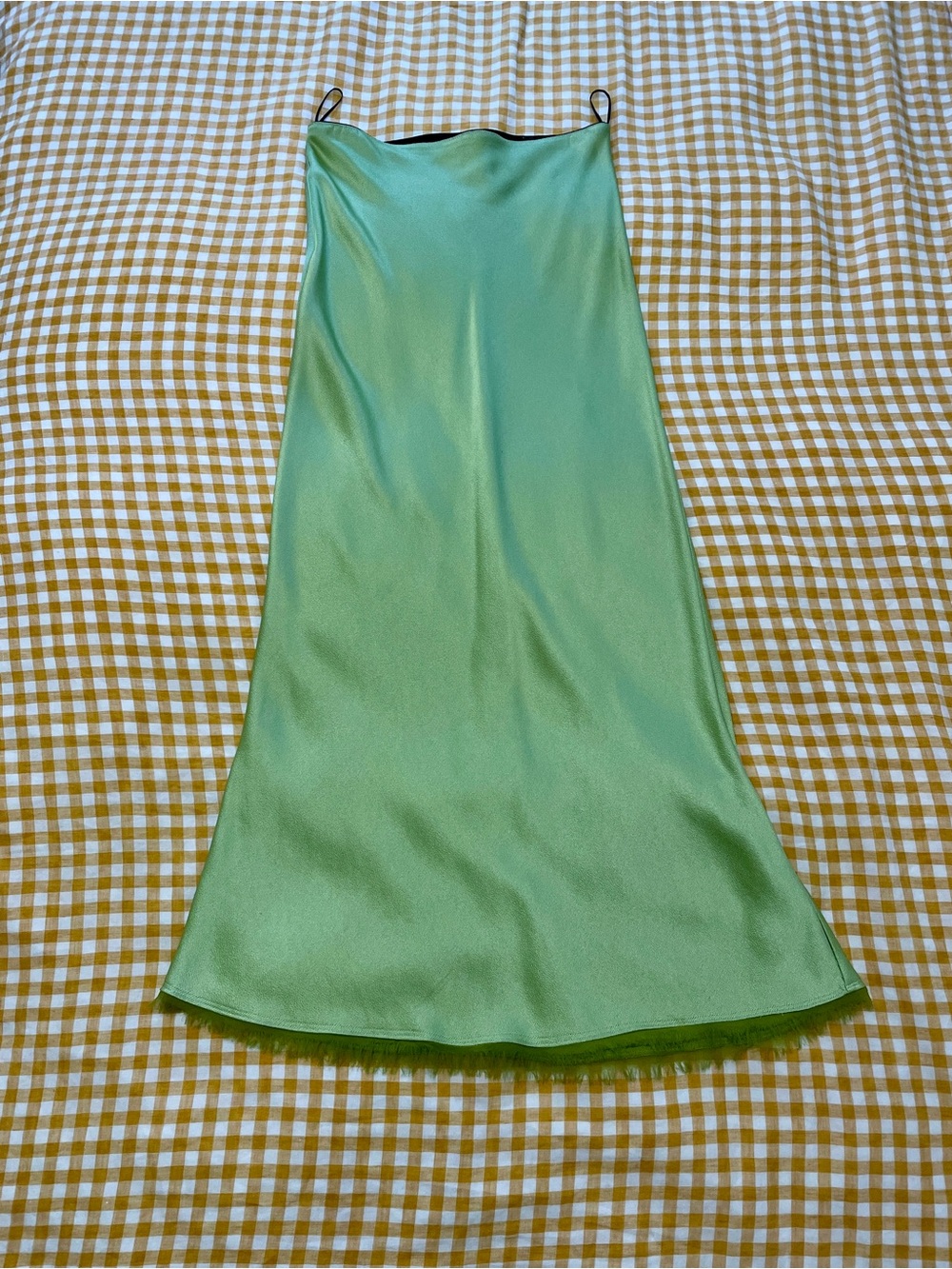 La Ligne 100% Silk Slip / Bias-Cut Skirt with raw edge hem
